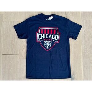 Chicago Bears NFL Team Apparel Young Mens Navy Blue T-Shirt Football Size Medium